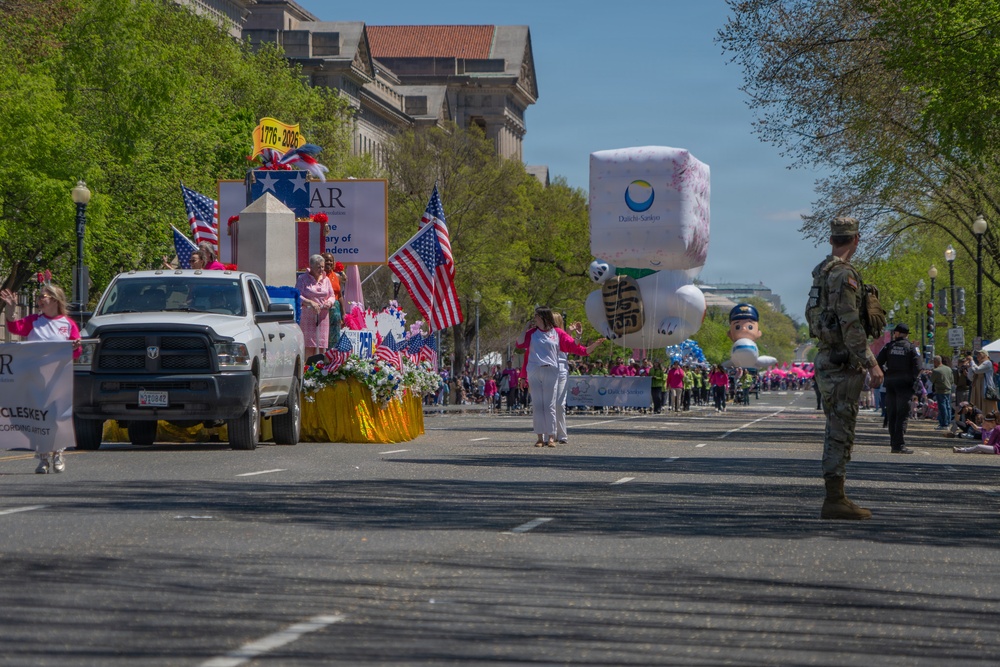 Mississippi National Guard Soldiers patrol during the National Cherry Blossom Parade