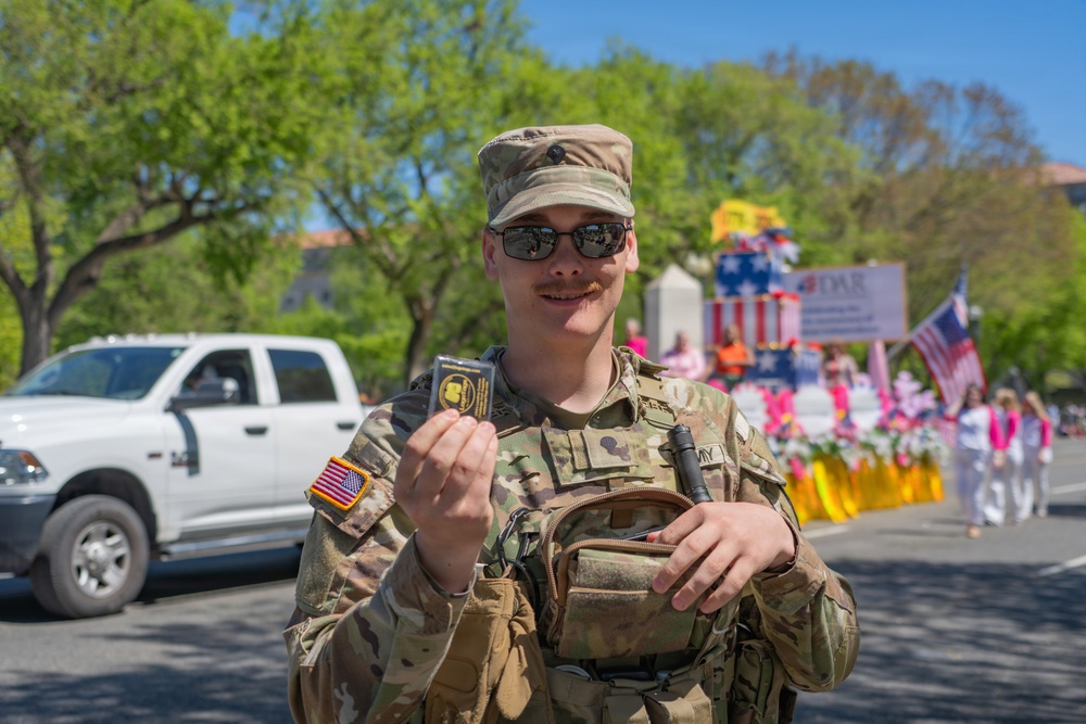 Mississippi National Guard Soldiers patrol during the National Cherry Blossom Parade