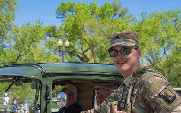 Mississippi National Guard Soldiers patrol during the National Cherry Blossom Parade