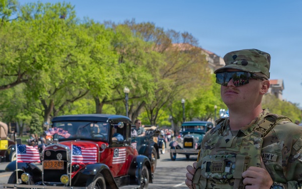 Mississippi National Guard Soldiers patrol during the National Cherry Blossom Parade