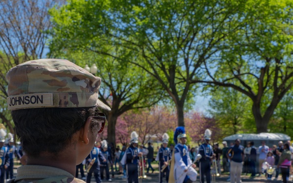 Mississippi National Guard Soldiers patrol during the National Cherry Blossom Parade