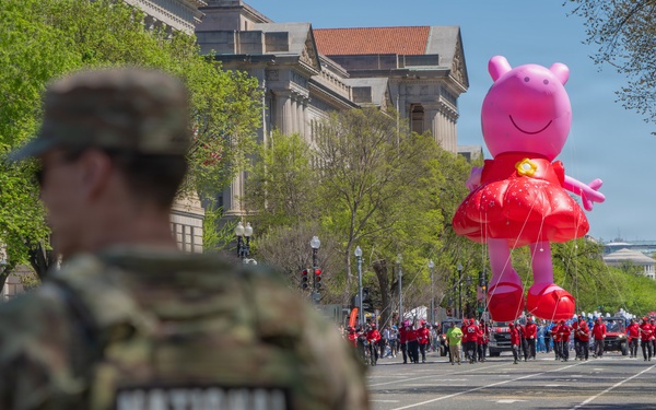 Mississippi National Guard Soldiers patrol during the National Cherry Blossom Parade