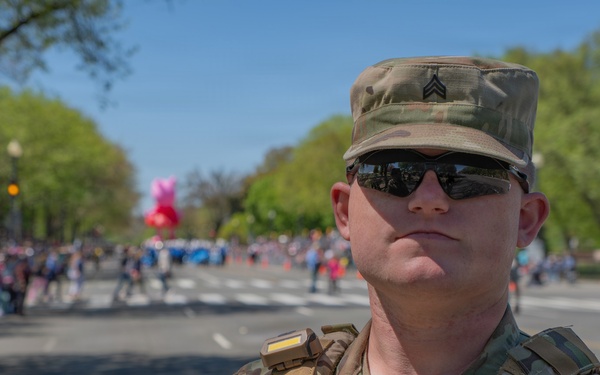 Mississippi National Guard Soldiers patrol during the National Cherry Blossom Parade