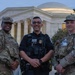Joint Task Force Magnolia Soldiers patrol at the Jefferson Memorial