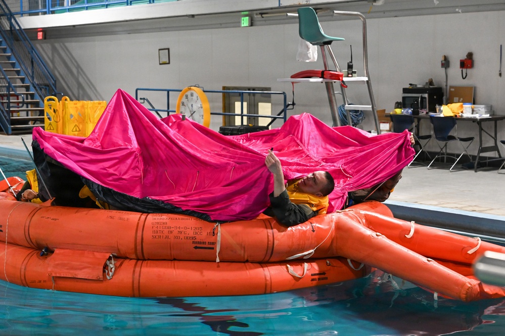 168th Wing KC-135 Stratotanker Aircrew Train for Water Survival