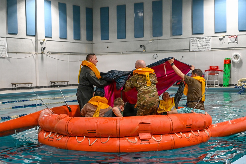 168th Wing KC-135 Stratotanker Aircrew Train for Water Survival