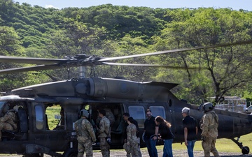 Hawaii National Guard conducts aerial assessment of flood impacted areas with emergency management leaders