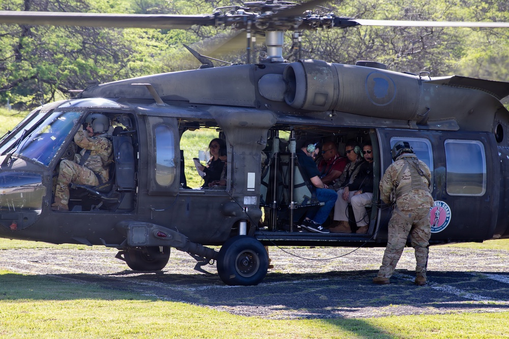 Hawaii National Guard conducts aerial assessment with emergency management leaders following storms