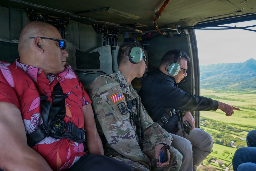 Hawaii National Guard conducts aerial assessment with emergency management leaders following storms
