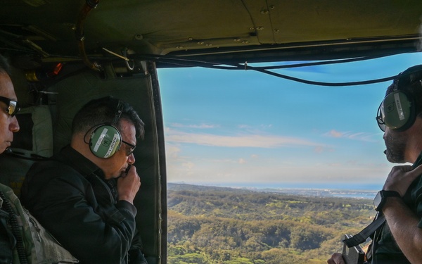 Hawaii National Guard conducts aerial assessment with emergency management leaders following storms