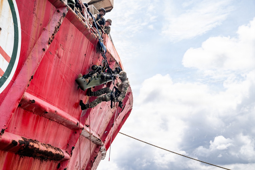 Multinational forces conduct maritime close-quarters combat and medical evacuation training