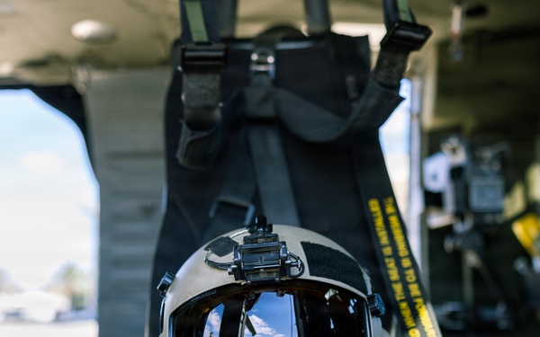 JTF-SB Army Soldiers execute UH-60 Black Hawk pre-flight checks