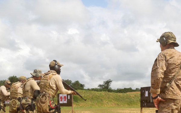 Multinational special operations forces execute rifle and pistol marksmanship drills during Flintlock 26