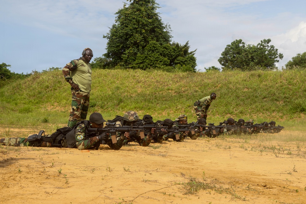Multinational special operations forces execute rifle and pistol marksmanship drills during Flintlock 26