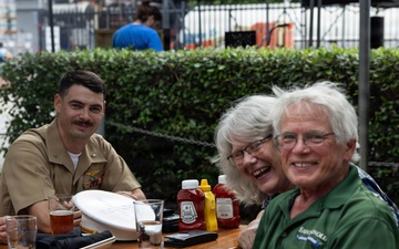 U.S. Marines with MWSS-272 attend an officer social event