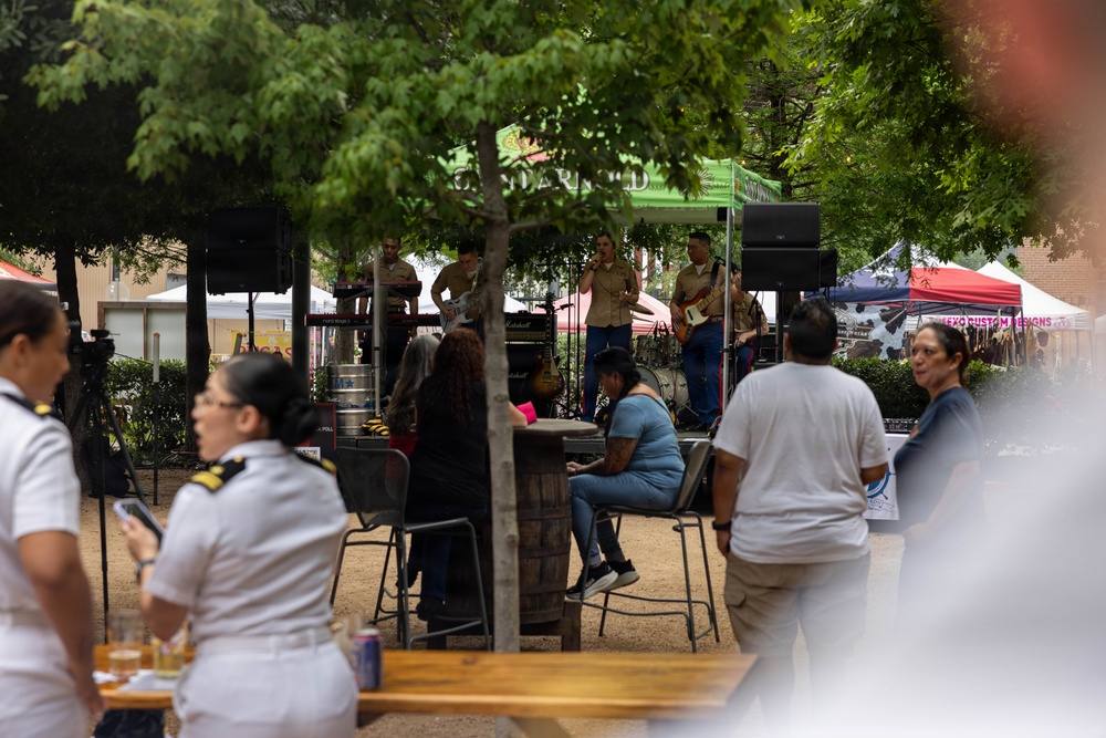 U.S. Marines with MWSS-272 attend an officer social event