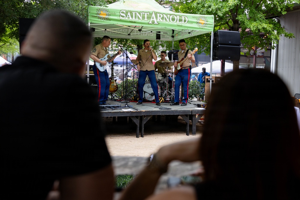 U.S. Marines with MWSS-272 attend an officer social event