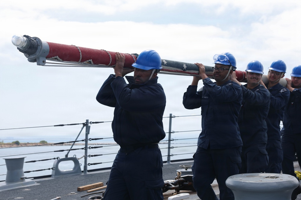 U.S. Navy Sailors prepare to get underway