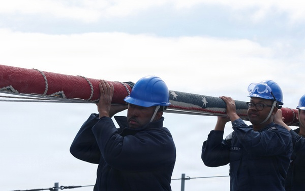 U.S. Navy Sailors prepare to get underway
