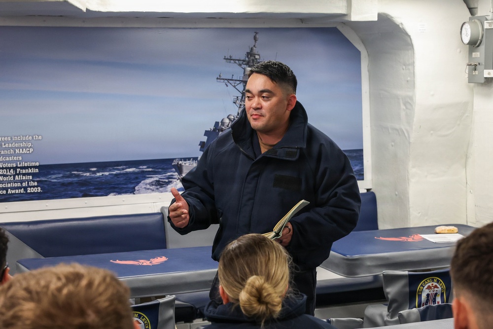 USS Carl. M Levin conducts engineering training