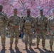 Soldiers from the Mississippi National Guard patrol during the Cherry Blossom Festival