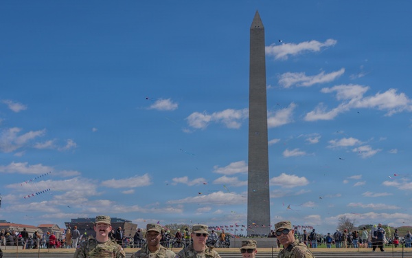 Mississippi National Guard Soldiers patrol during the Blossom Kite Festival