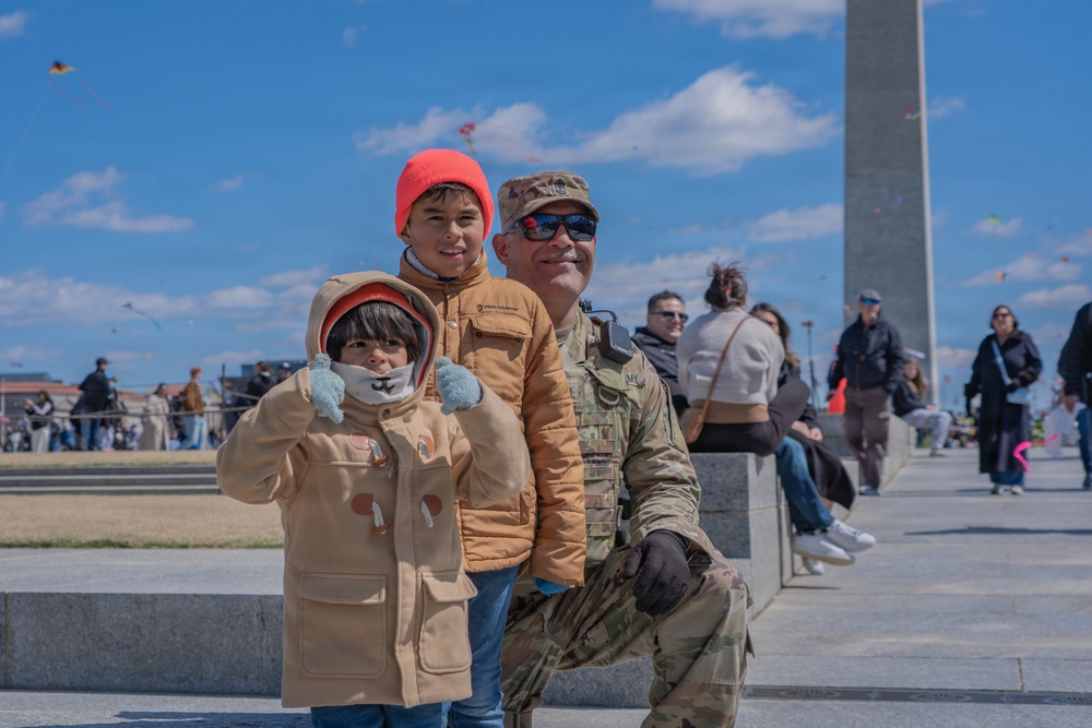 Mississippi National Guard Soldiers patrol during the Blossom Kite Festival
