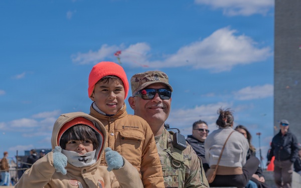 Mississippi National Guard Soldiers patrol during the Blossom Kite Festival