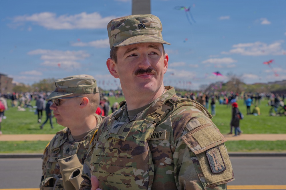 Mississippi National Guard Soldiers patrol during the Blossom Kite Festival