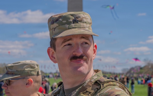 Mississippi National Guard Soldiers patrol during the Blossom Kite Festival