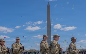 Mississippi National Guard Soldiers patrol during the Blossom Kite Festival
