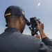 Quartermaster 2nd Class Antonio Blackburn leads navigation training aboard USS Bulkeley, April 13, 2026