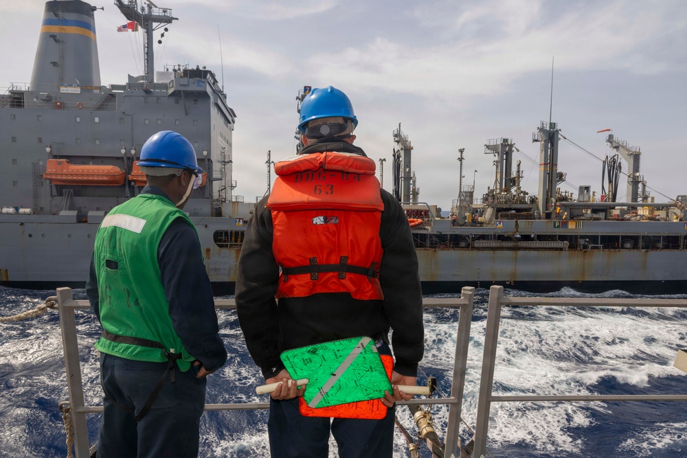USS Bulkeley (DDG 84) performs a replenishment-at-sea with USNS Kanawha (T-AO-196), April 14, 2026