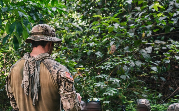 Green Berets and Cameroonian special operations soldiers execute urban maneuvers during Flintlock 26