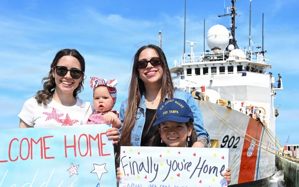 Coast Guard Cutter Tampa returns home following 74-day counter-drug patrol in Eastern Pacific