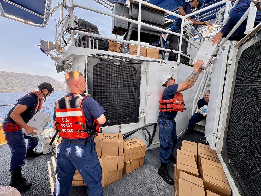 U.S. Coast Guard crews deliver supplies in CNMI following Super Typhoon Sinlaku
