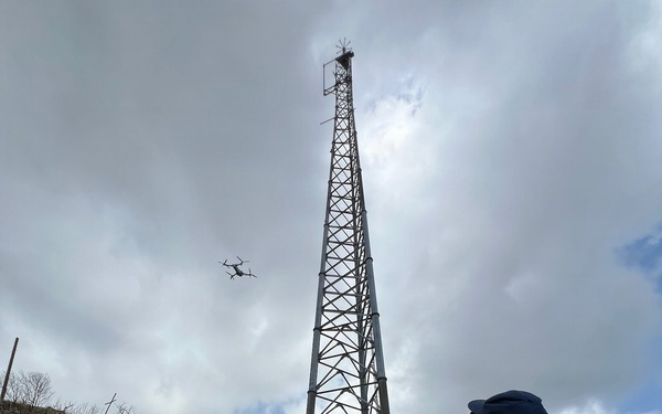 U.S. Coast Guard crews verify RFF tower condition in Saipan following Super Typhoon Sinlaku