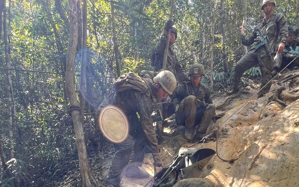 U.S. Marines with Headquarters Battalion Conduct Casualty Evacuation Training