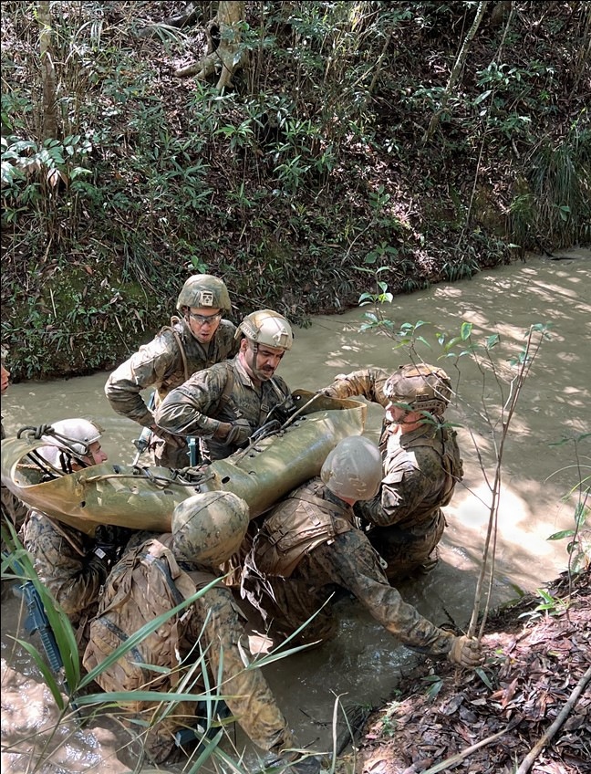 U.S. Marines with Headquarters Battalion Conduct Casualty Evacuation Training
