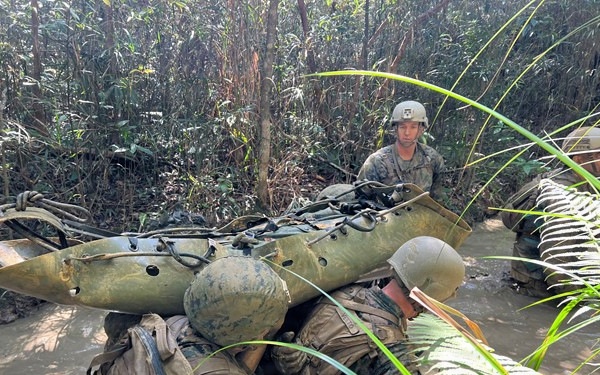 U.S. Marines with Headquarters Battalion Conduct Casualty Evacuation Training