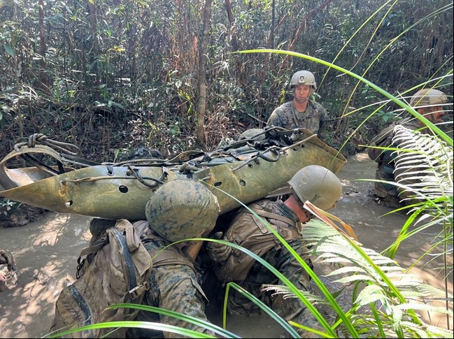 U.S. Marines with Headquarters Battalion Conduct Casualty Evacuation Training