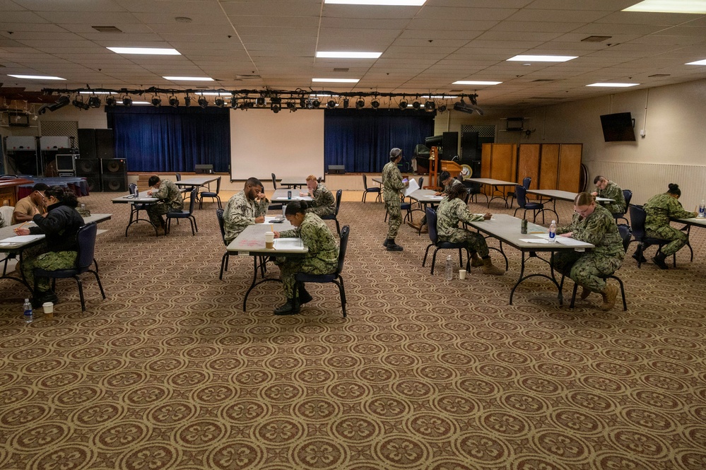Sailors Complete E-5 Advancement Examination at NSF Diego Garcia