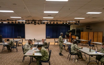 Sailors Complete E-5 Advancement Examination at NSF Diego Garcia