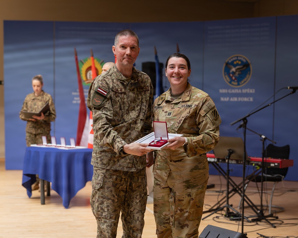 Latvian Air Force presents awards to 3rd CAB Soldiers