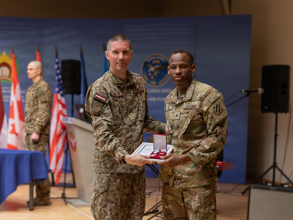 Latvian Air Force presents awards to 3rd CAB Soldiers