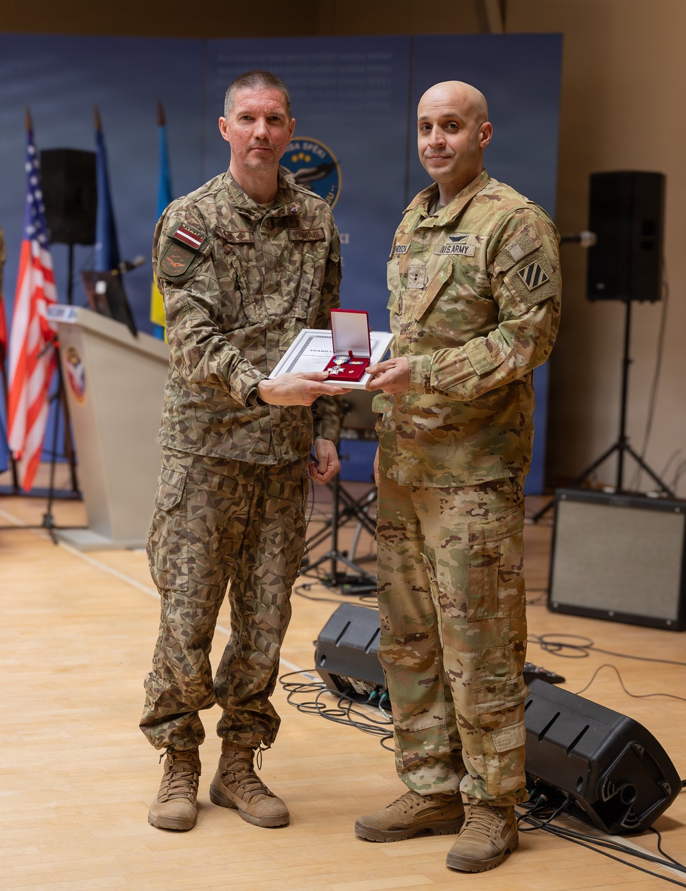 Latvian Air Force presents awards to 3rd CAB Soldiers
