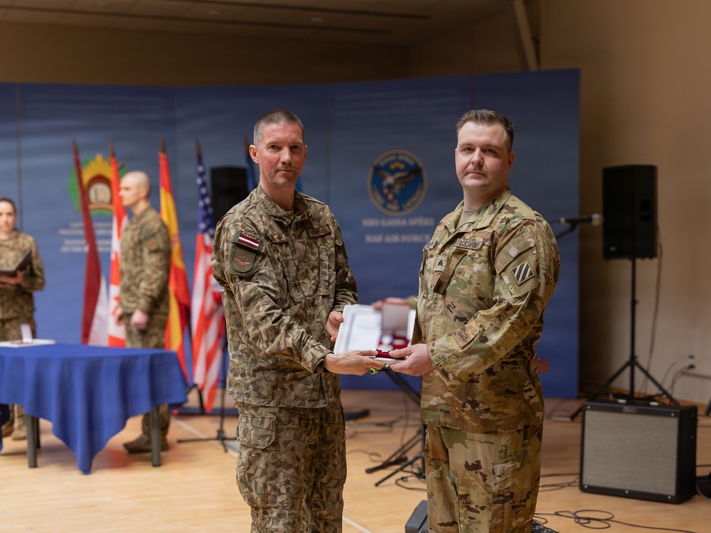 Latvian Air Force presents awards to 3rd CAB Soldiers
