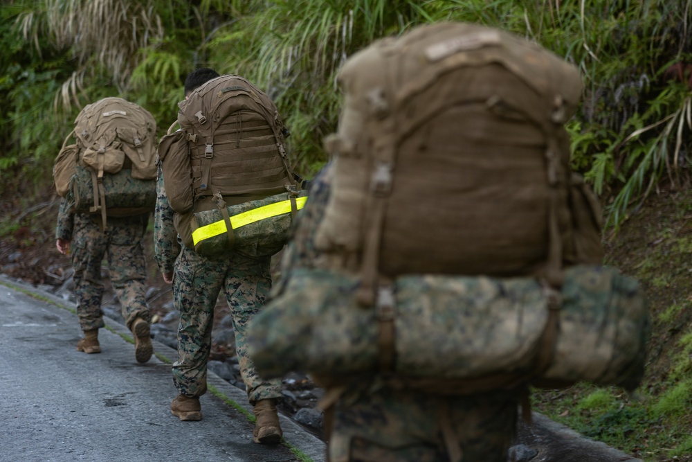 COMMSTRAT Marines conduct a field training exercise at Camp Hansen