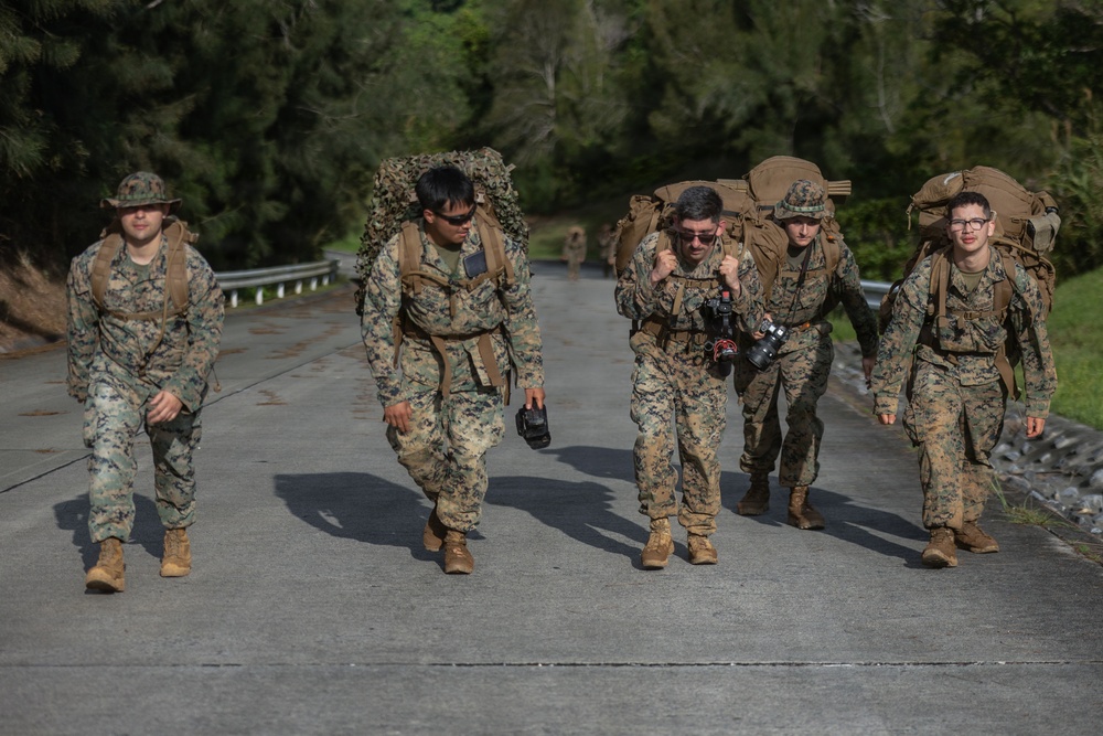 COMMSTRAT Marines conduct a field training exercise at Camp Hansen