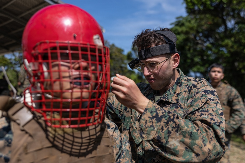 COMMSTRAT Marines conduct a field training exercise at Camp Hansen